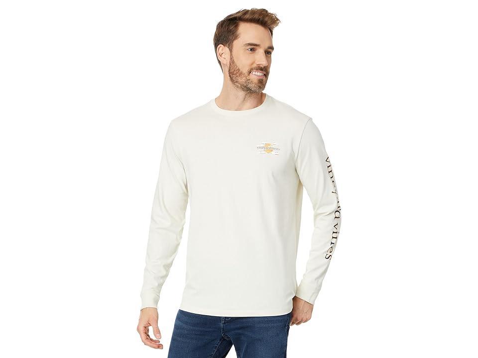 Vineyard Vines Autumn Dock Path Long Sleeve Tee (Stone) Men's T Shirt Product Image