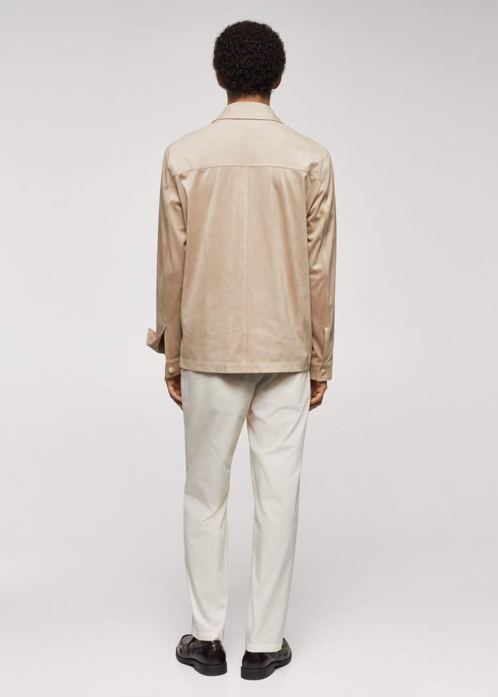 MANGO MAN - Suede effect overshirt with pockets sandMen Product Image