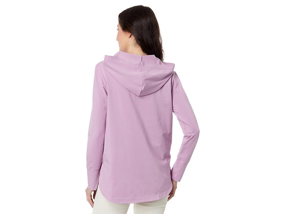 Life is Good Linear Mountainscape Crusher-Flex Hoodie Tunic (Violet ) Women's Clothing Product Image