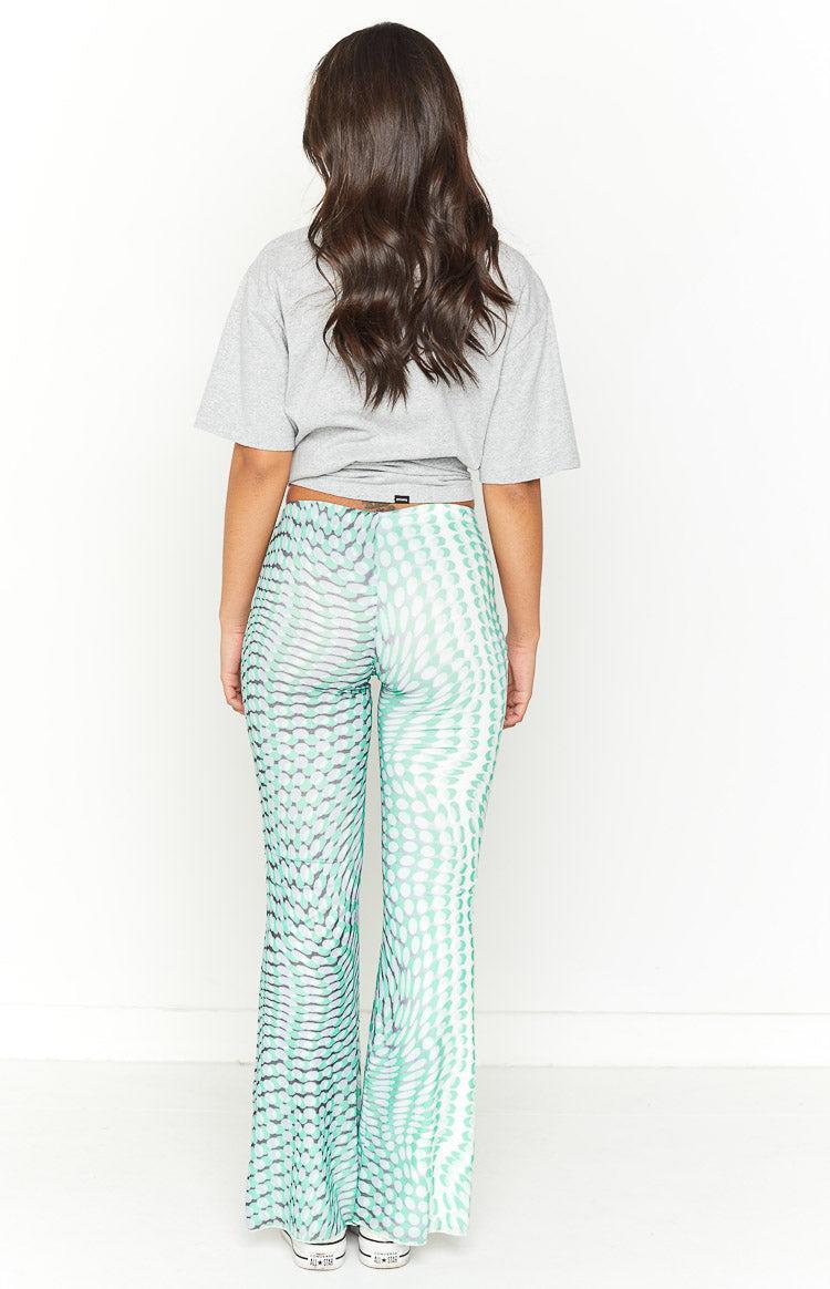 Avalon Green Mesh Mid Rise Pant Product Image