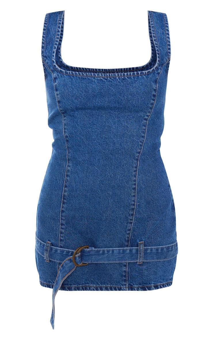 Indigo Belted Denim Dress Product Image