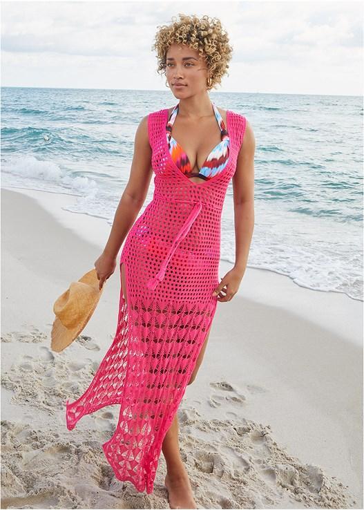 Crochet Maxi Cover-Up Dress Product Image