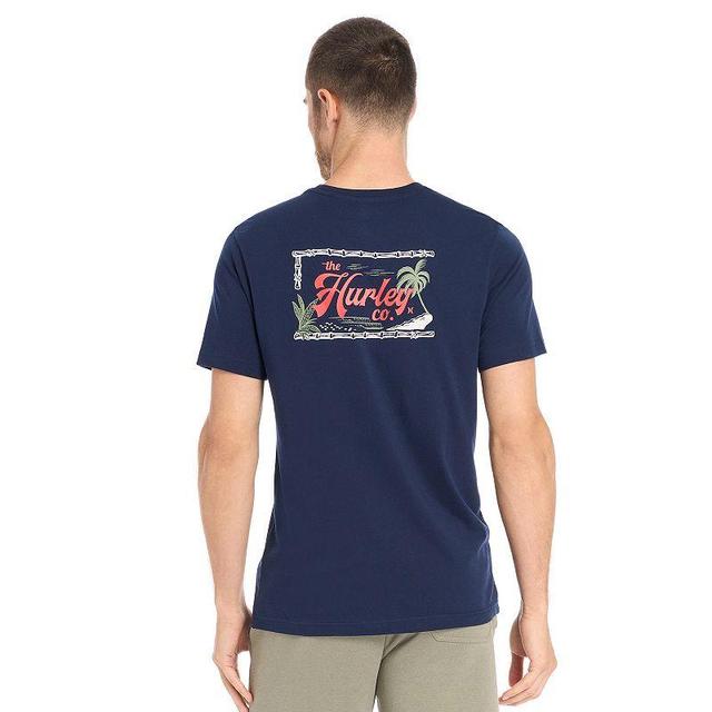 Mens Hurley Graphic Tee Dark Blue Product Image