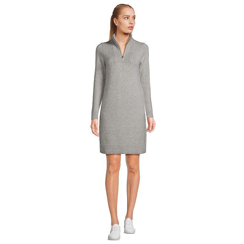 Womens Lands End Cozy Lofty Quarter Zip Sweater Dress product image