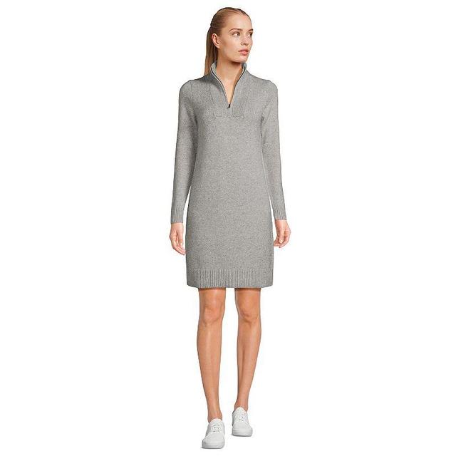 Womens Lands End Cozy Lofty Quarter Zip Sweater Dress Product Image