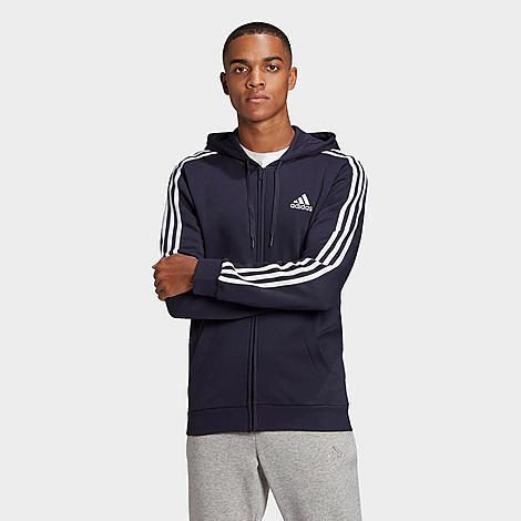 Adidas Mens Essentials Fleece 3-Stripes Full Zip Hoodie Product Image