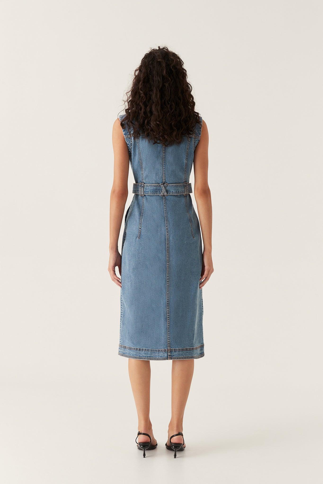 Darcie Denim Midi Dress Product Image