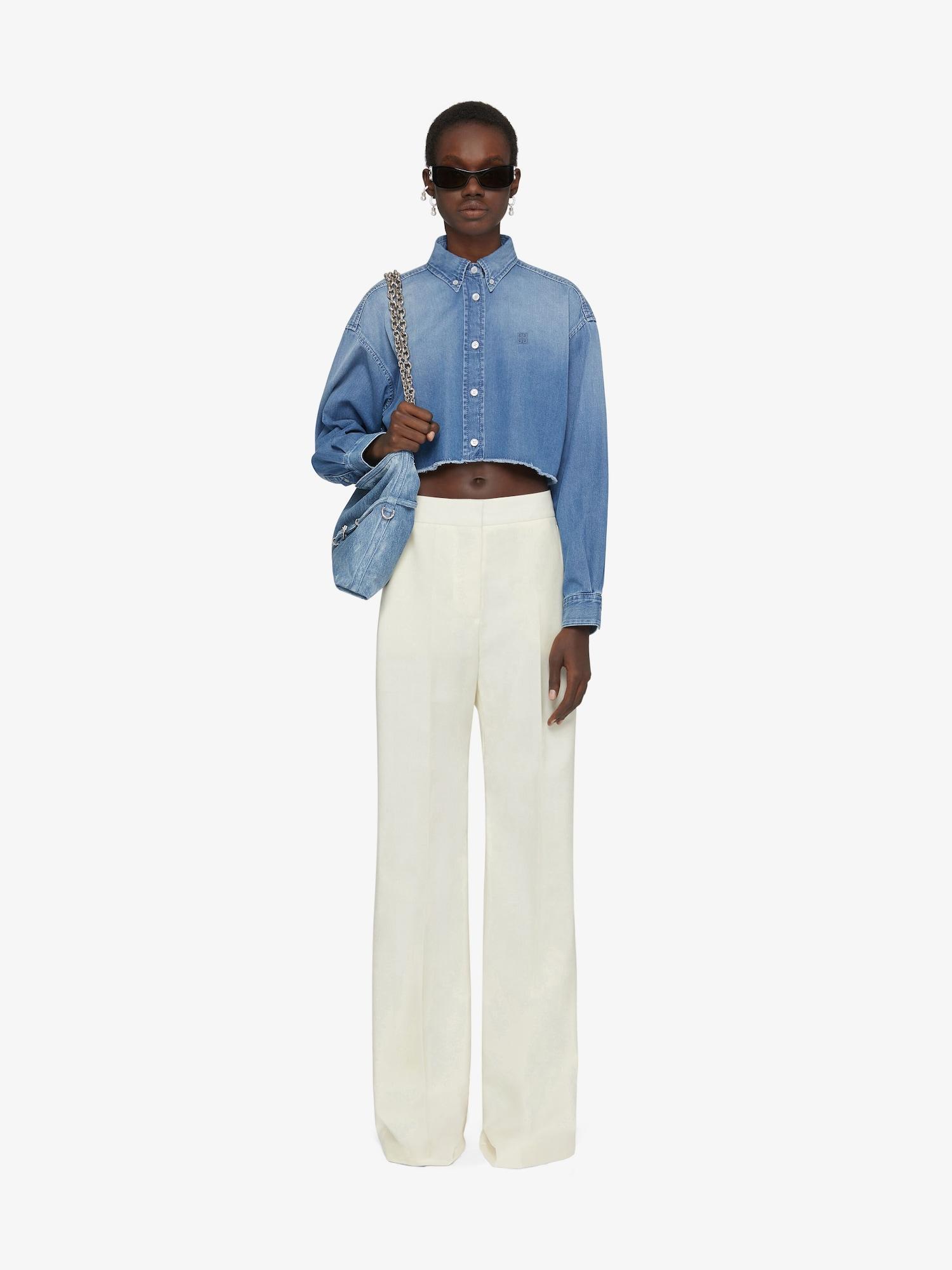 Cropped shirt in denim product image