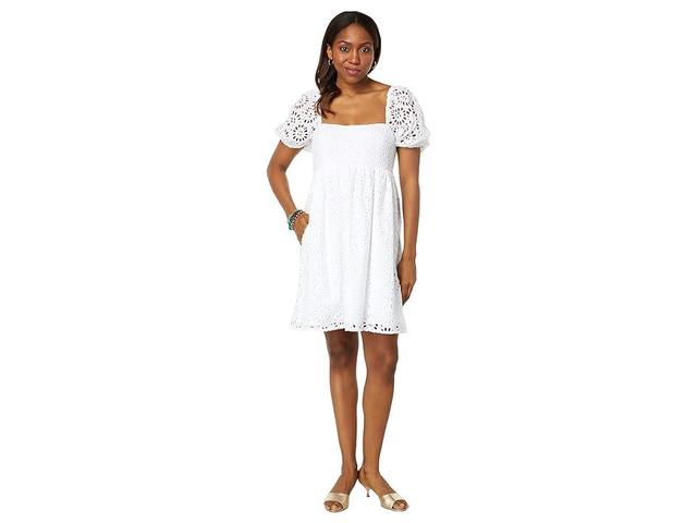 Lilly Pulitzer Kay Short Sleeve Eyelet Dress (Resort Oversized Pinwheel Eyelet) Women's Dress Product Image