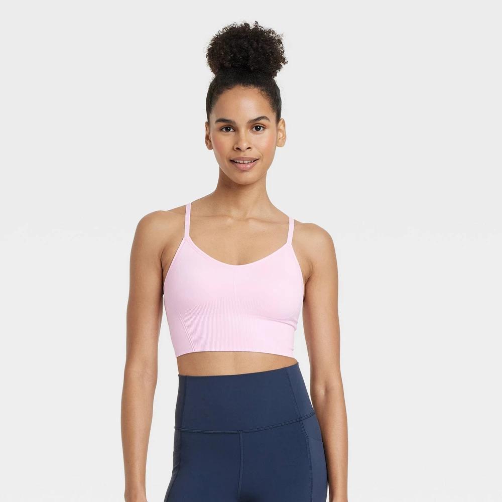 Women's Seamless Medium Support Cami Longline Sports Bra - All In Motion™ Light Pink XS Product Image