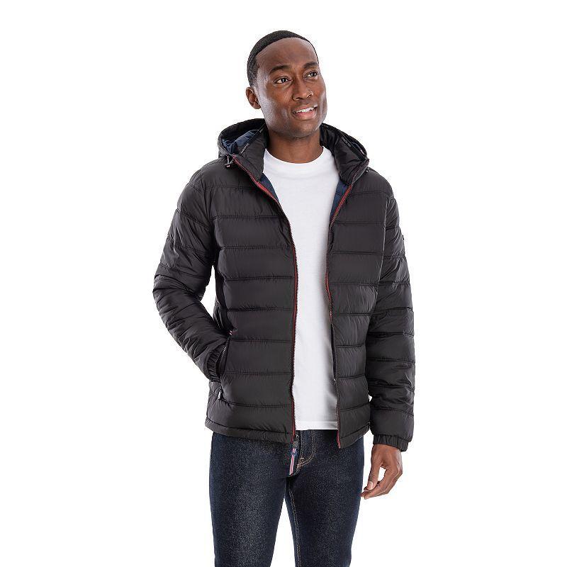 Mens London Fog Hooded Puffer Jacket Product Image