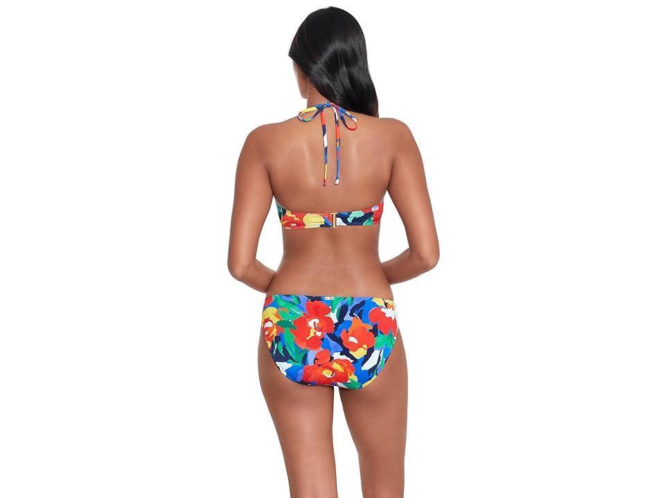 Lauren Ralph Lauren Bold Abstract FloralV Wire Bandeau Top (Multicolor) Women's Swimwear Product Image