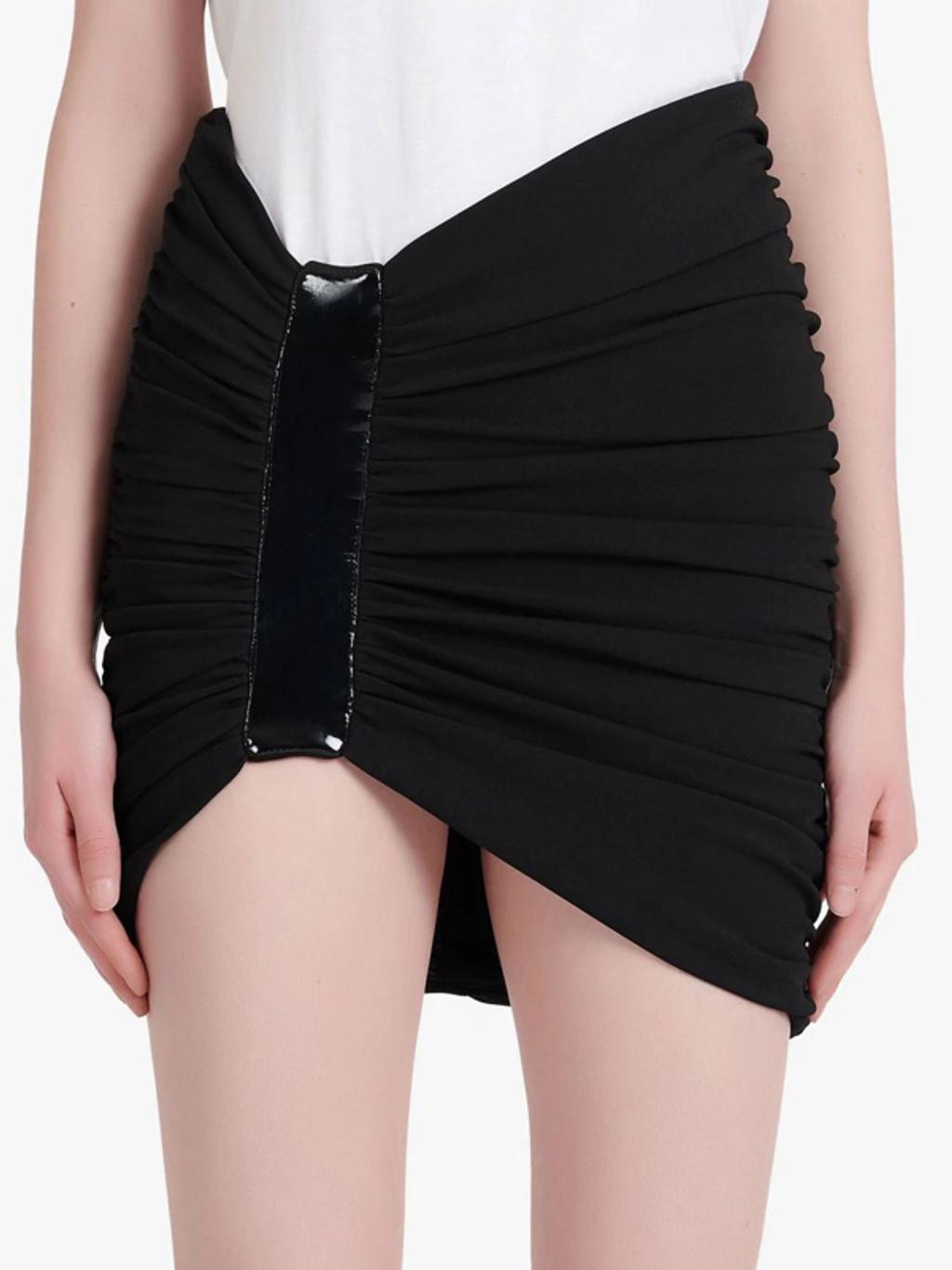 BALMAIN Asymmetric Black Miniskirt In Noir Product Image