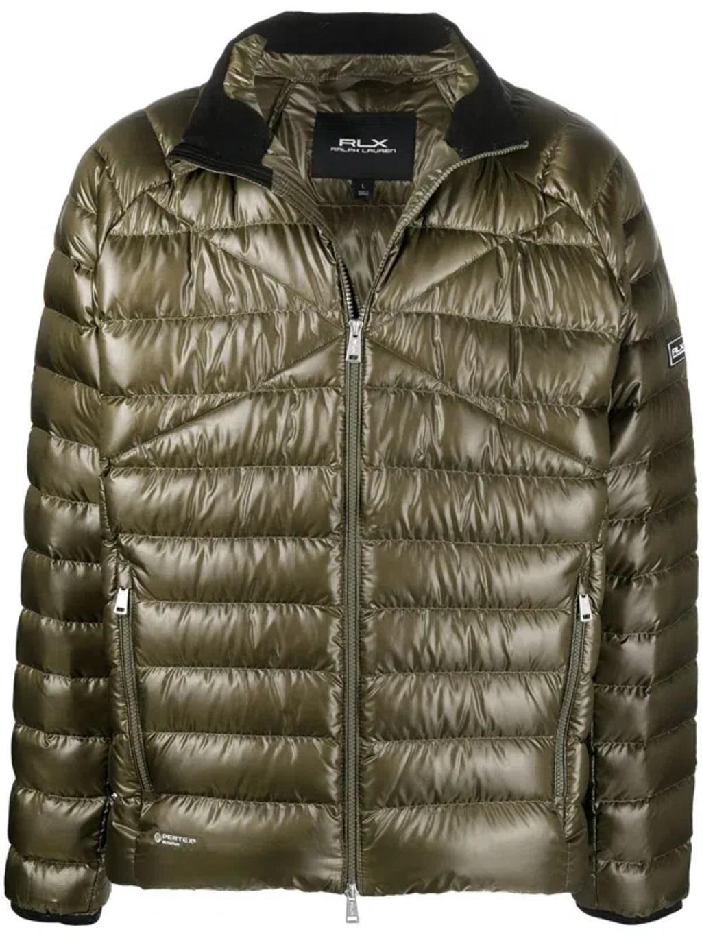 Padded Zip-up Jacket In Grün Product Image