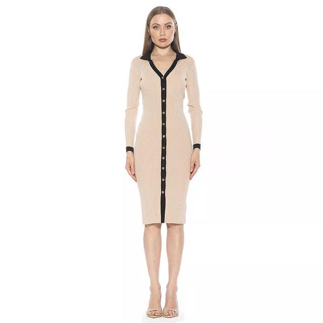 Womens ALEXIA ADMOR Cordelia Long Sleeve Knit Midi Dress Product Image