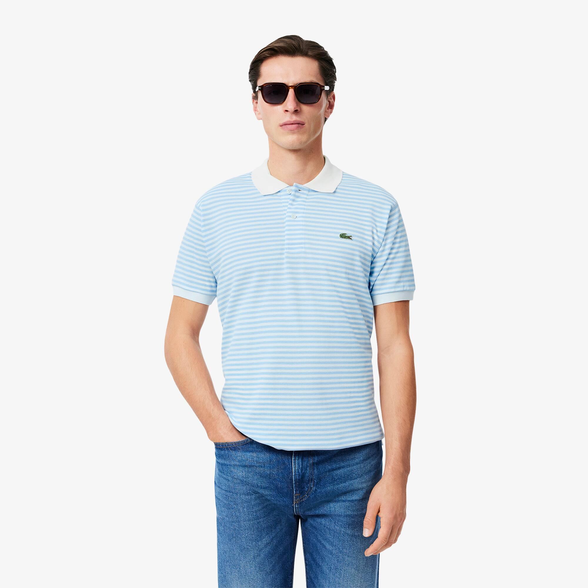 Classic Fit L.12.12 Striped Petit Piqué Polo Shirt Product Image