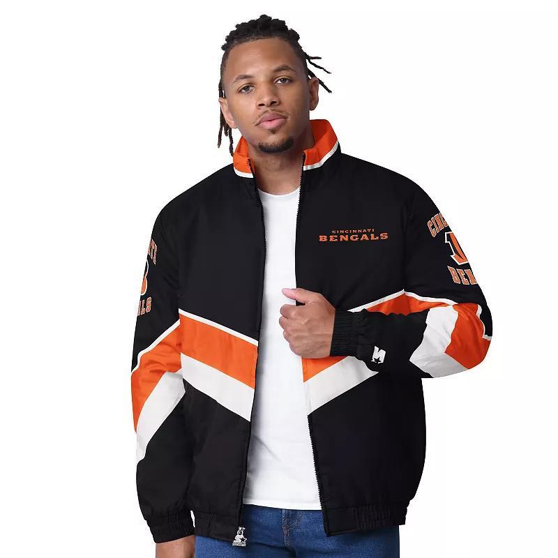 Mens Starter Cincinnati Bengals Captain Satin Varsity Jacket Product Image