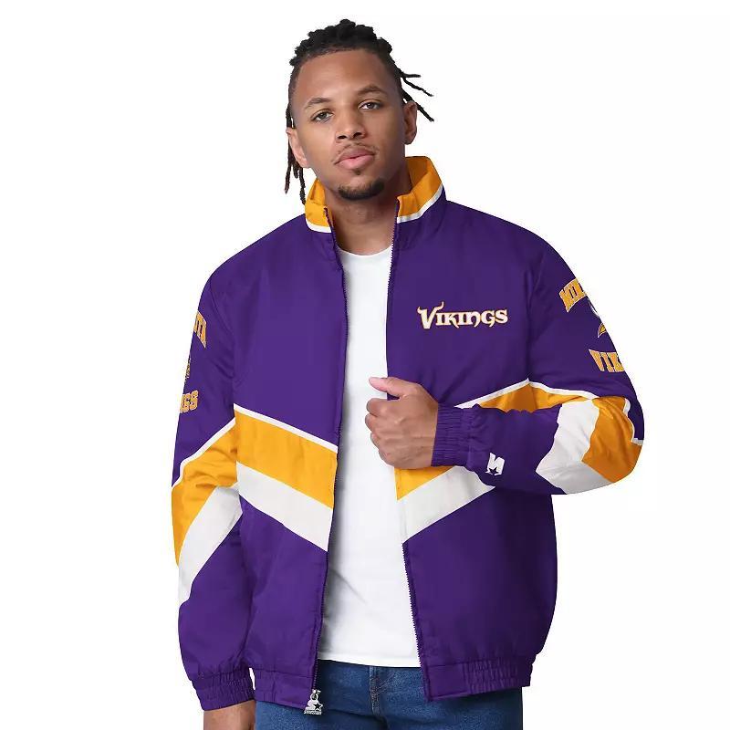 Mens Starter Minnesota Vikings Captain Satin Varsity Jacket Product Image