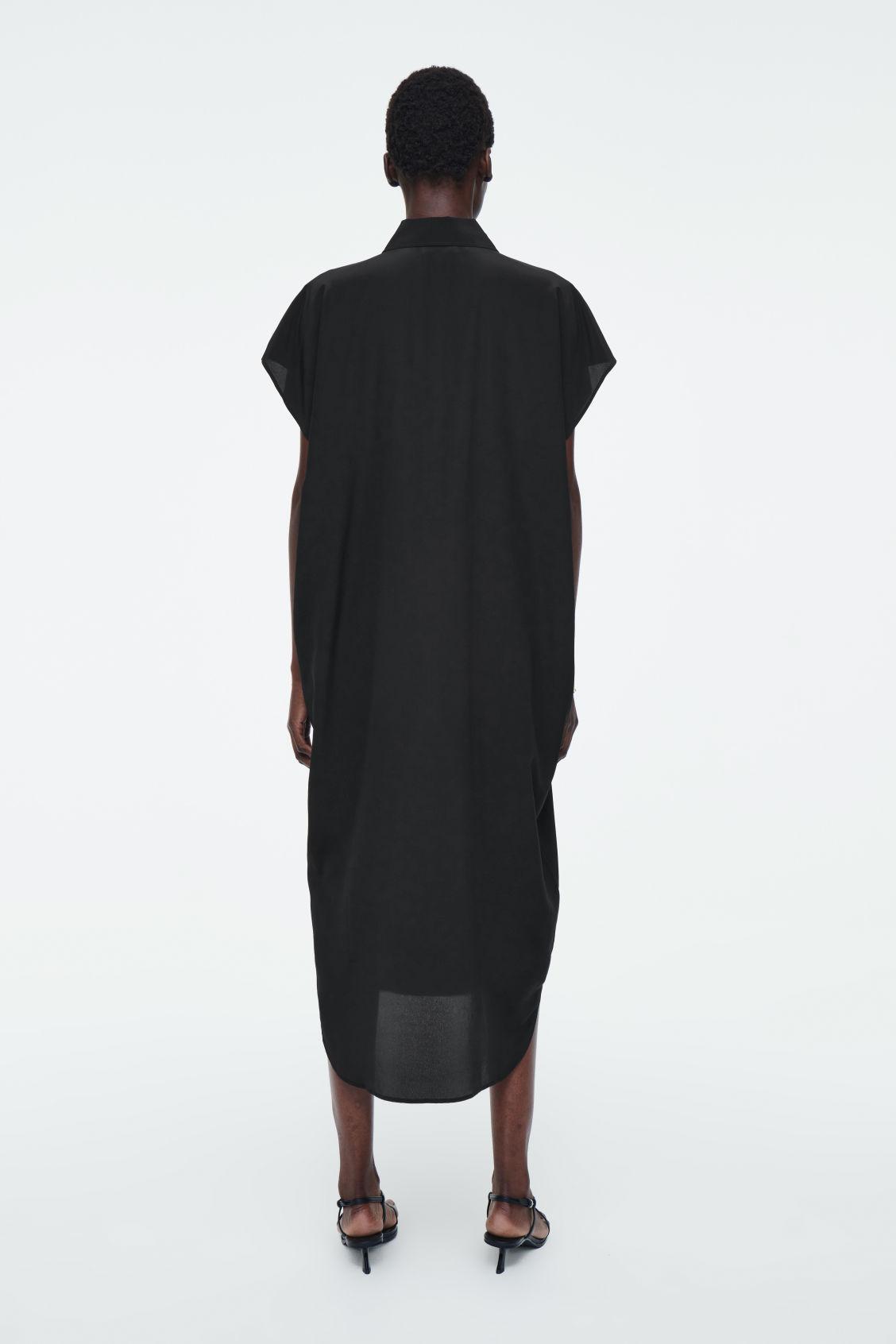 OVERSIZED SILK MIDI SHIRT DRESS Product Image