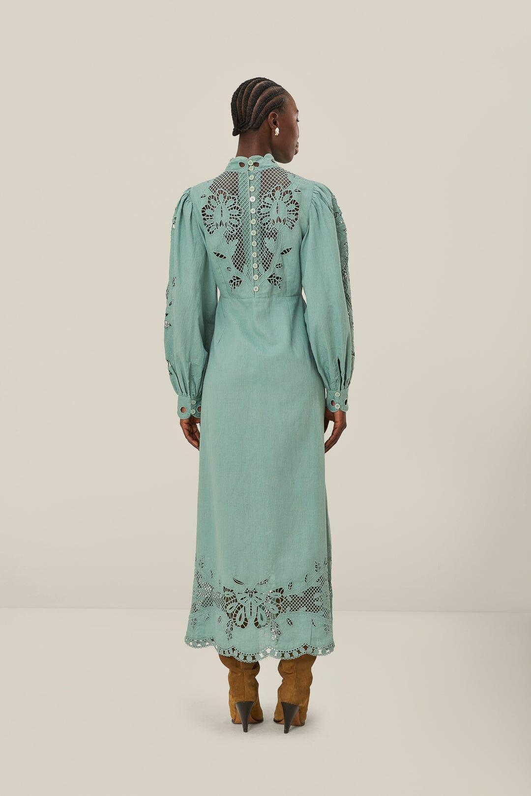 Blue Long Sleeve Midi Dress, BLUE / L Product Image