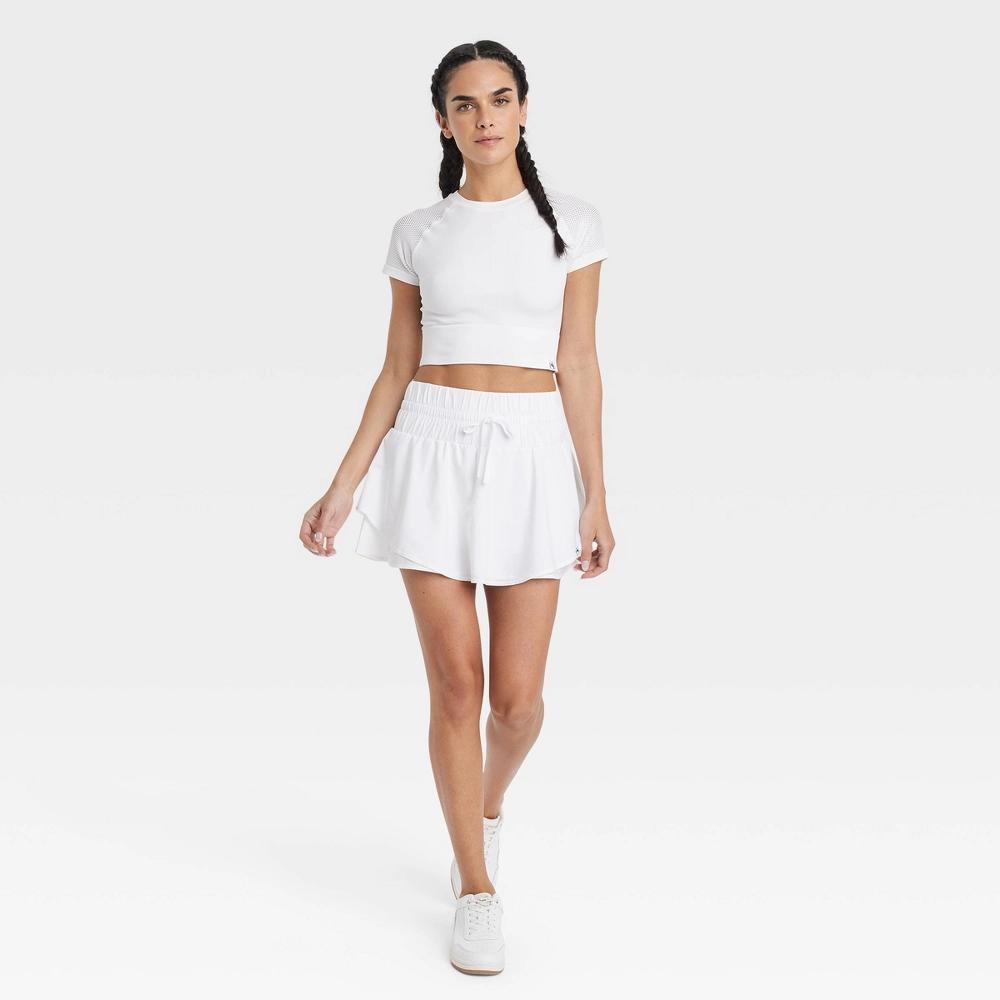 Womens High Rise Flowy Skort - JoyLab White XS Product Image