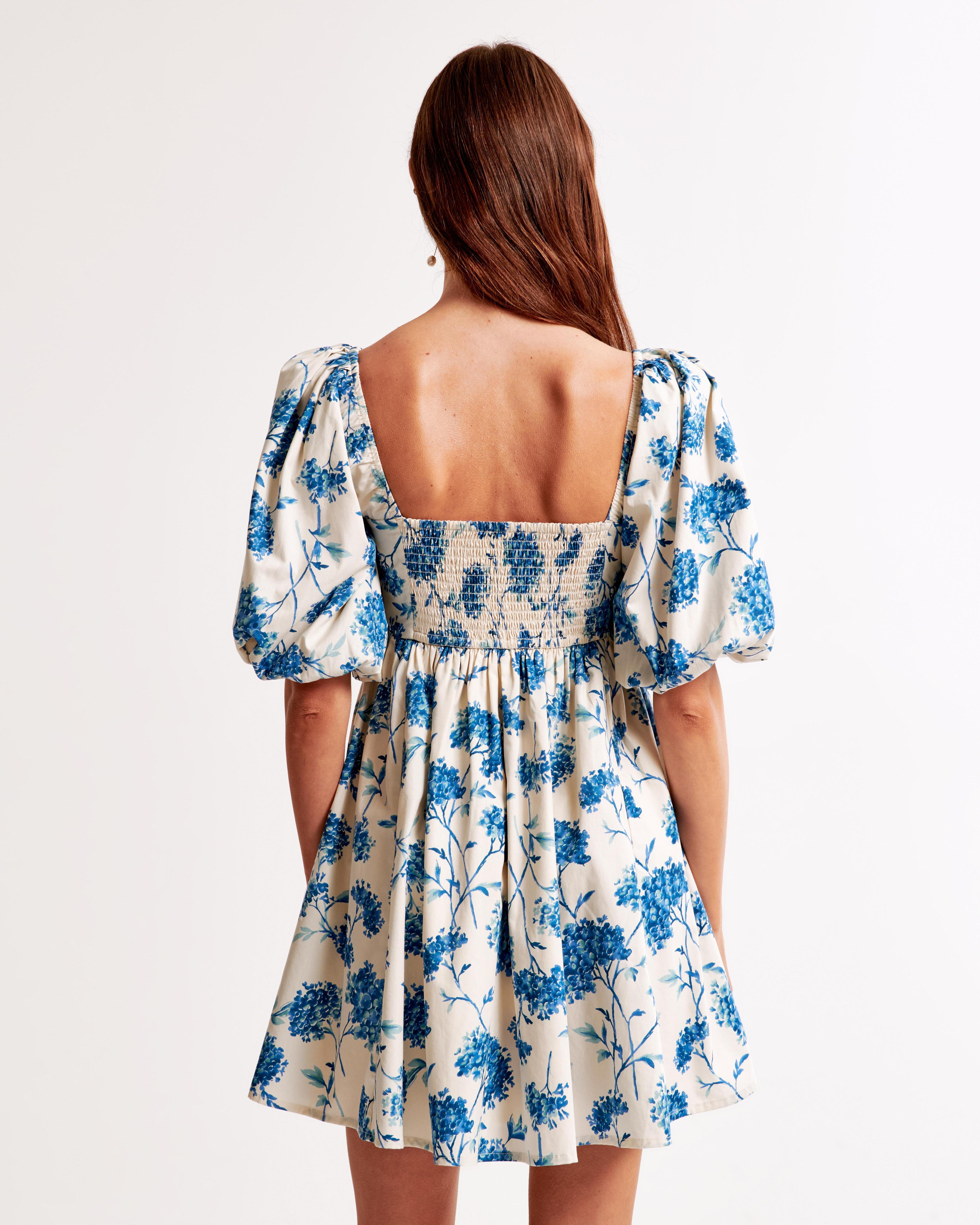 The A&F Emerson Poplin Puff Sleeve Mini Dress Product Image