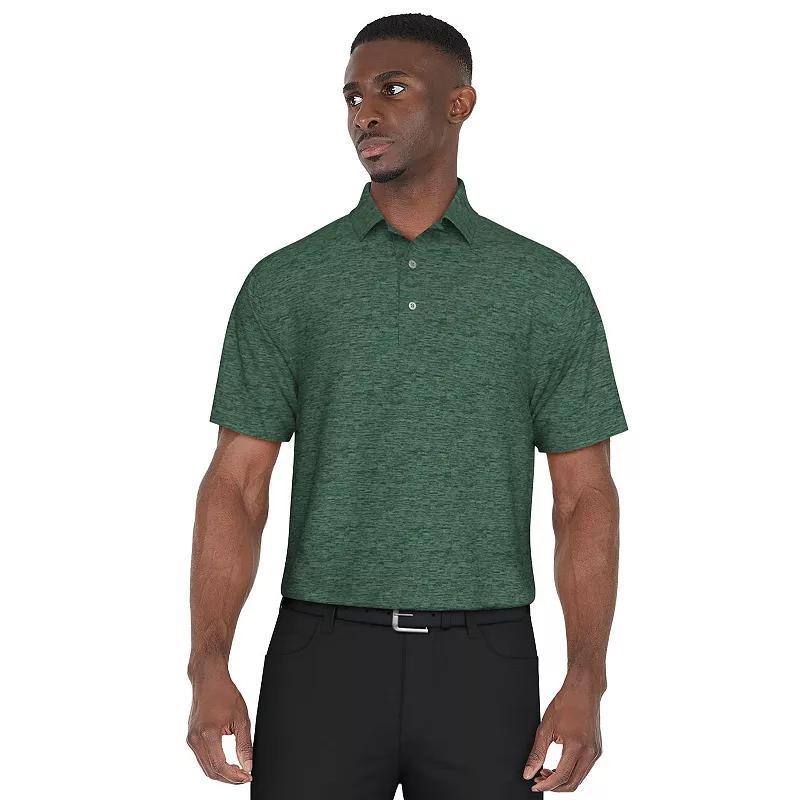 Mens Grand Slam Regular Fit Self Collar Heather Golf Polo Medium Green Grey Product Image