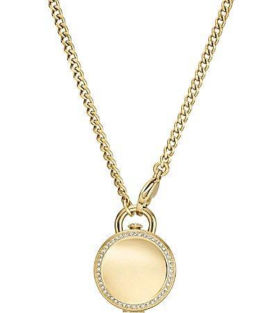 Fossil Womens Jacqueline Three-Hand Gold-Tone Stainless Steel Watch Locket 30mm Product Image