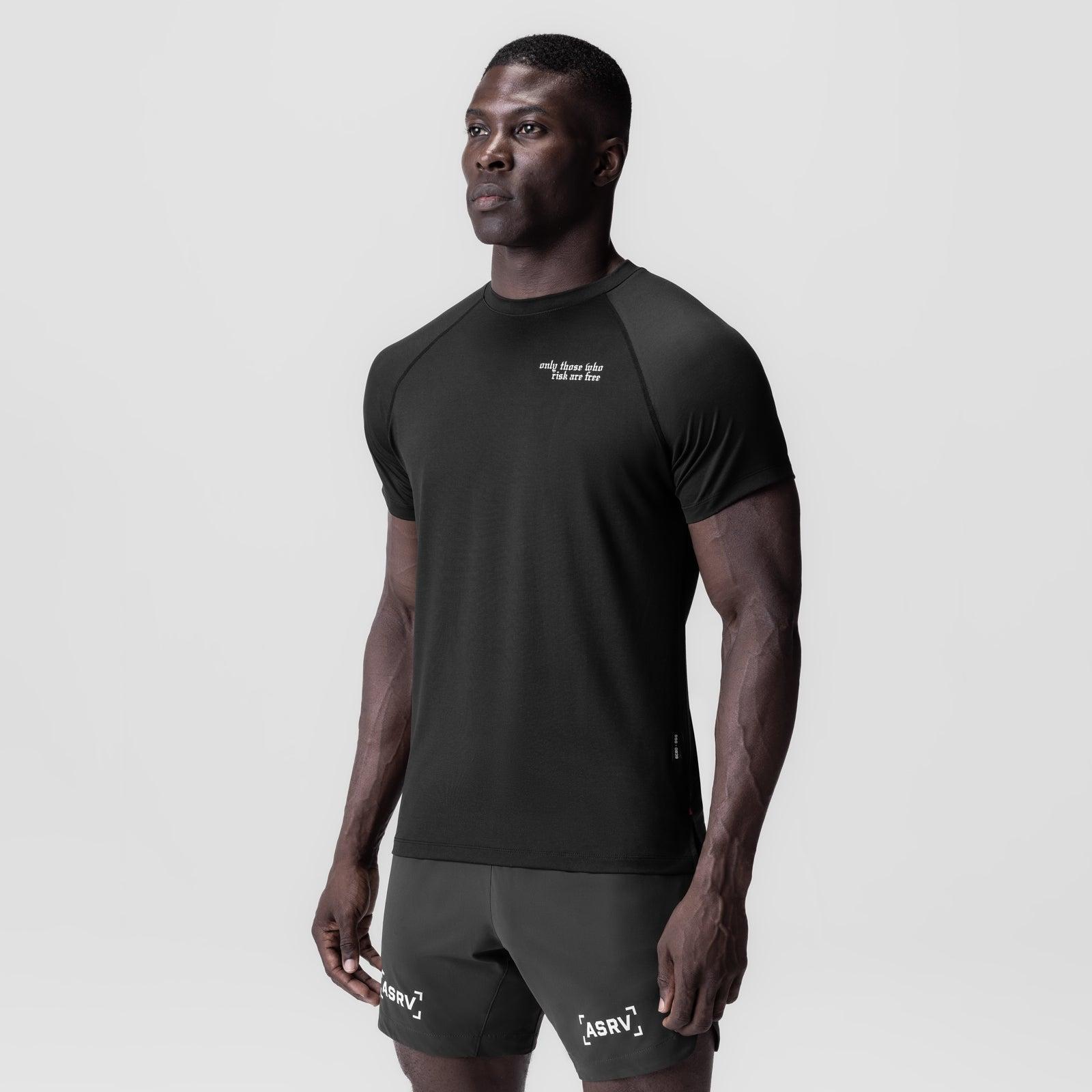 0839. 3D-Lite® 2.0 Lycra® Fitted Tee - Black "Brush Wings" Product Image