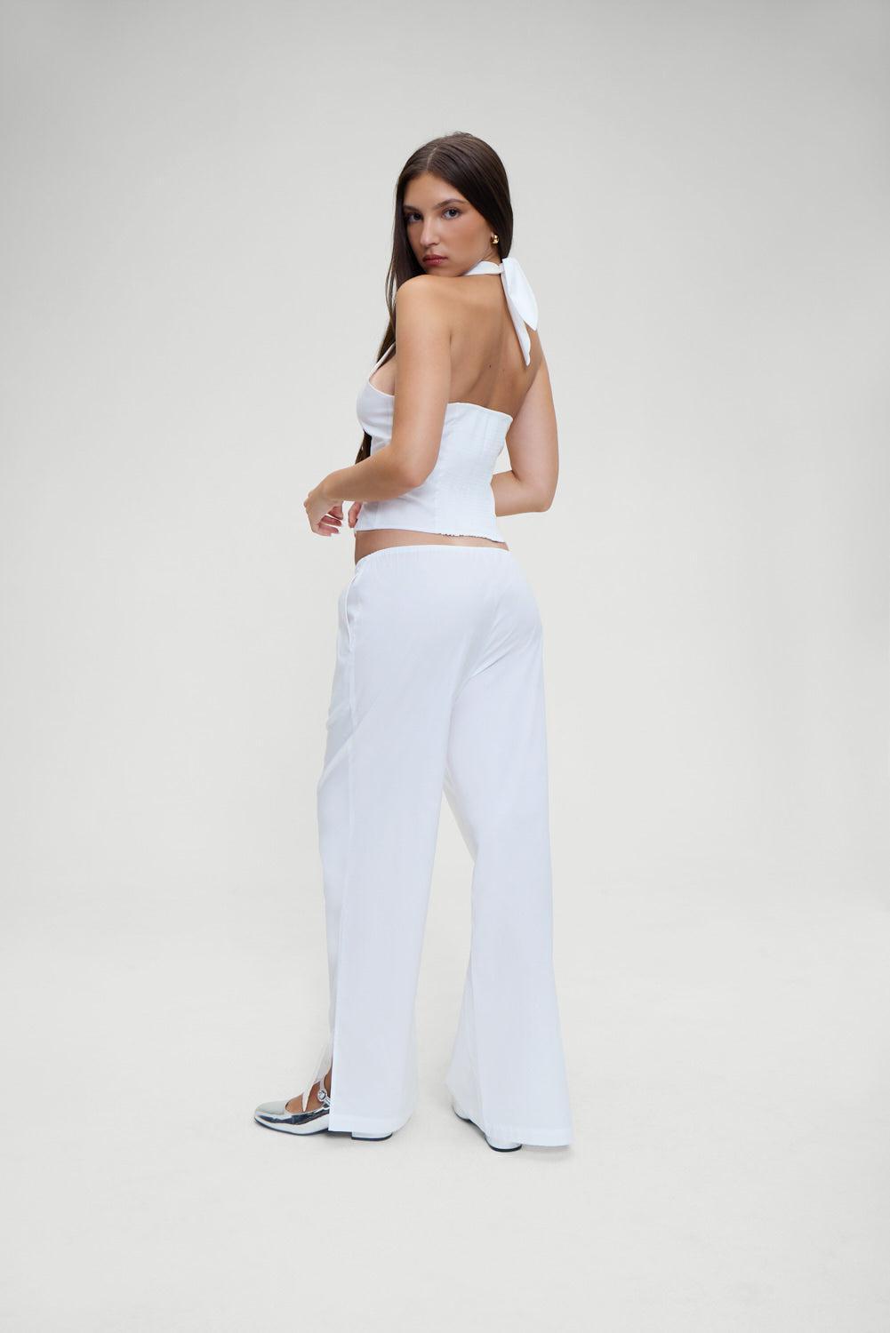 Cottage Halter Top - White Product Image