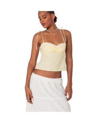 Women's Billie Open Tie Back Gingham Top Product Image