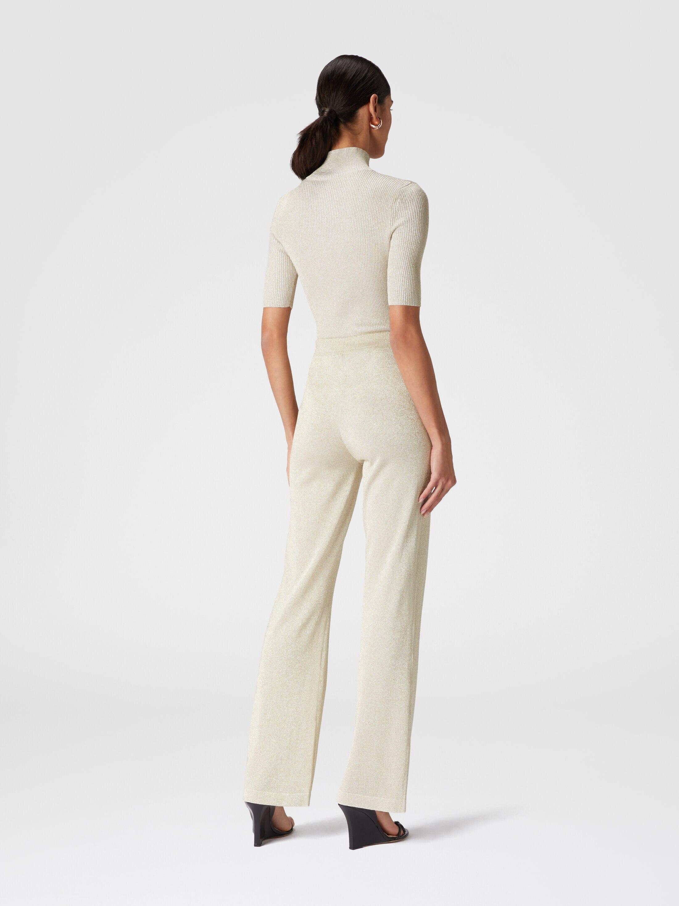 Glitter-effect viscose straight trousers Product Image