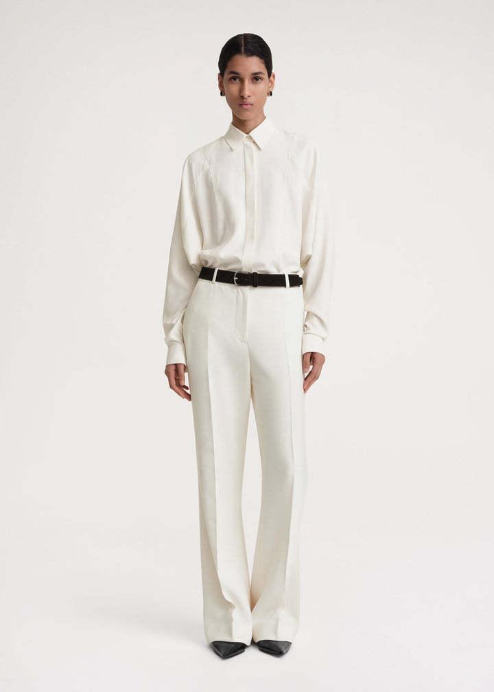 TOTÊME Mid-rise Straight-leg Trousers In White Product Image