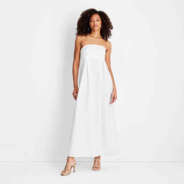 Womens Strapless Column Ankle Length Dress - Future Collective with Jenee Naylor White 0 Product Image