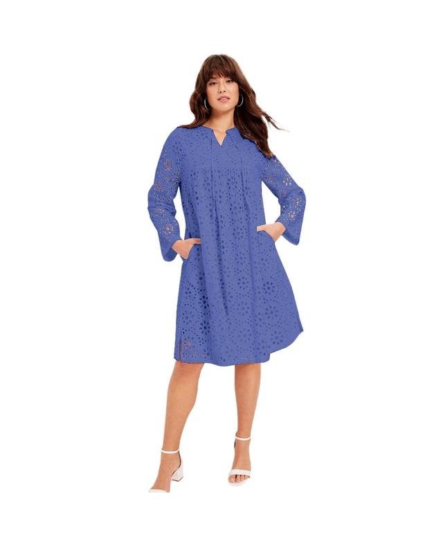 June + Vie Womens June + Vie June + Vie Eyelet Boardwalk Shirtdress Product Image