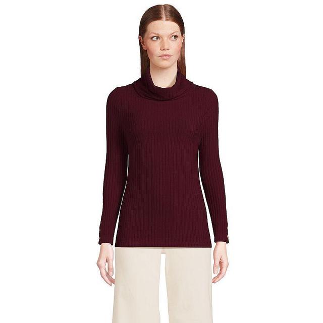 Womens Lands End Long-Sleeve Wide Rib Turtleneck Product Image