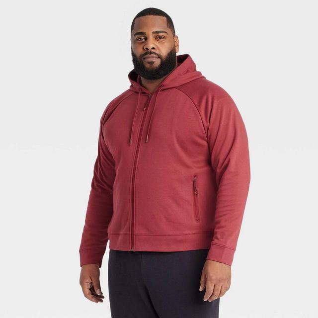 Mens Big Ponte Full-Zip Hoodie - All In Motion Dark Red 3XL Product Image