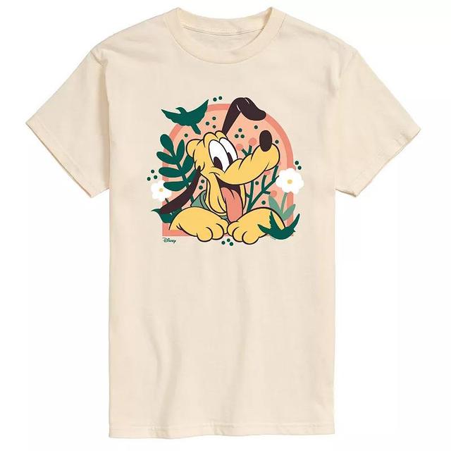 Disneys Mickey Mouse & Friends Pluto Mens Plants Graphic Tee Grey Gray Product Image