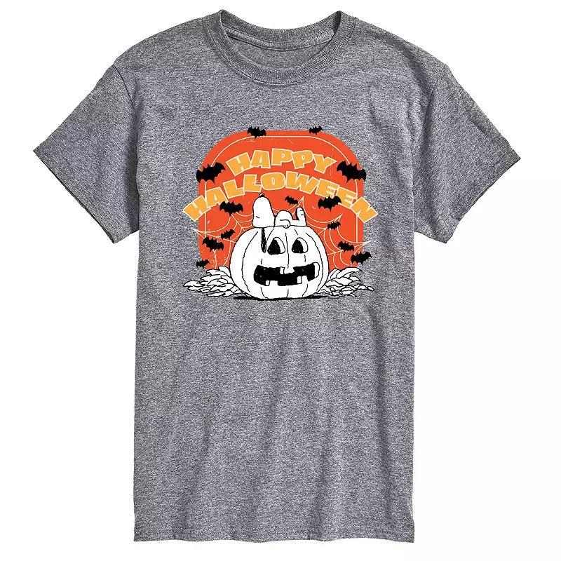 Mens Peanuts Retro Halloween Graphic Tee Grey Gray Product Image