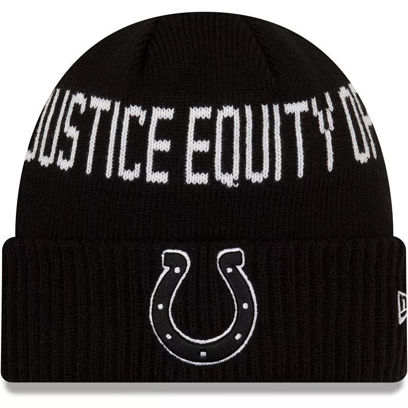 Mens New Era Indianapolis Colts Team Social Justice Cuffed Knit Hat Product Image