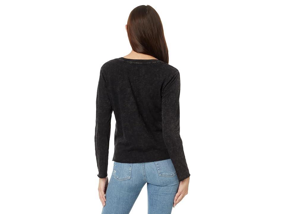 Mod-o-doc Long Sleeve Cropped Boxy Tee (Mineral Black) Women's Clothing Product Image