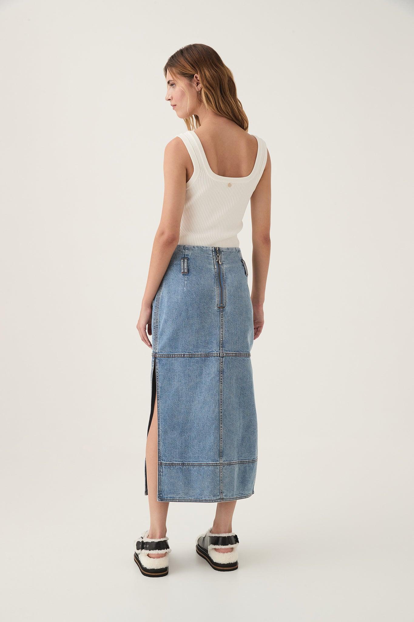 Outline Denim Midi Skirt Product Image