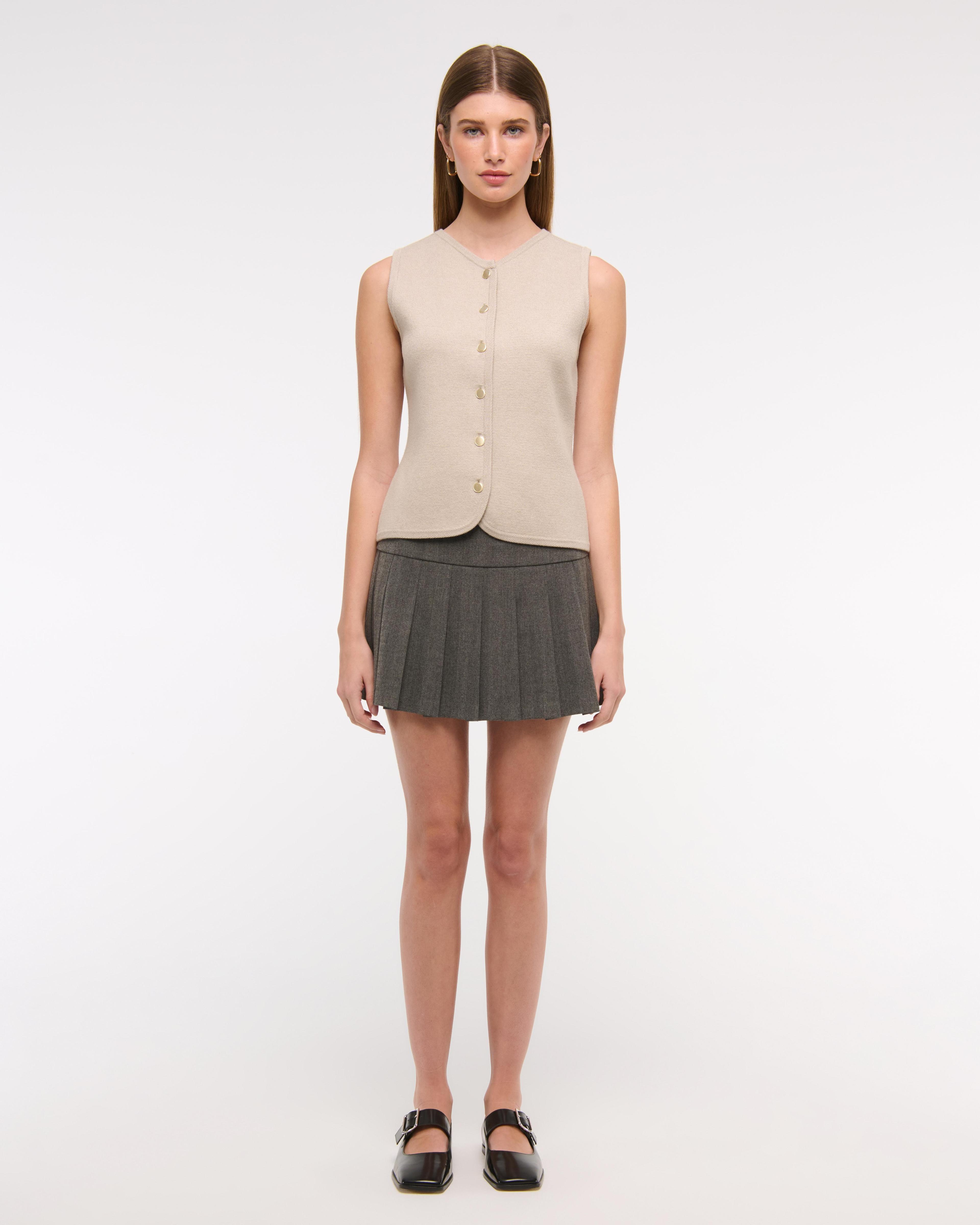 The A&F Mara High-V LuxeLoft Sweater Vest Product Image