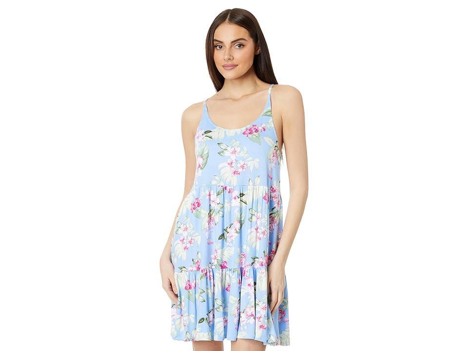 Tommy Bahama Sleeveless Short Gown (Blue Floral) Women's Pajama Product Image