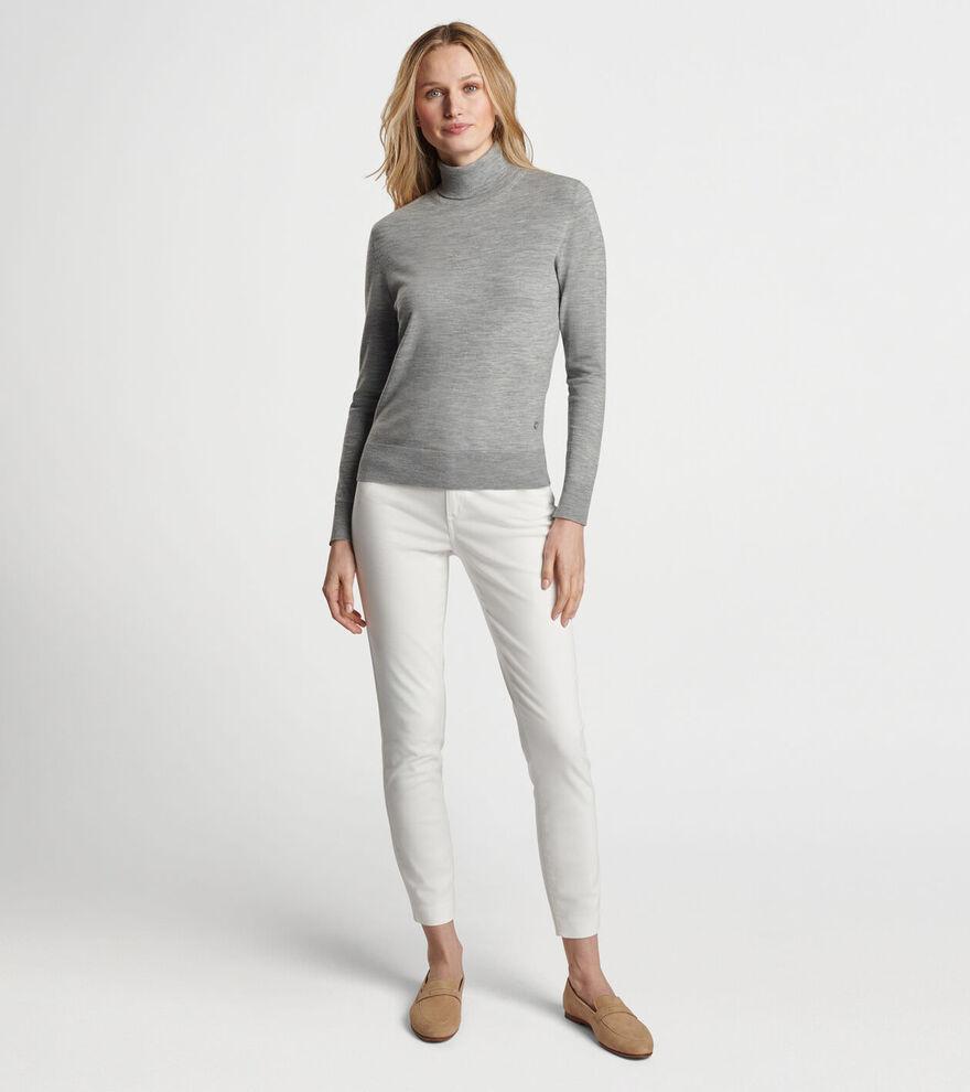 Peter Millar Womens Excursionist Flex Turtleneck | Color: Gale Grey | Size: XL Product Image