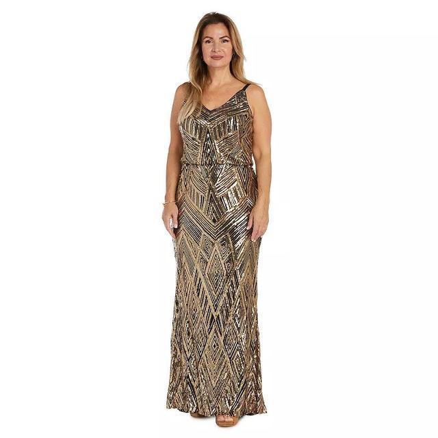 Womens R&M Richards Beaded Evening Gown Product Image