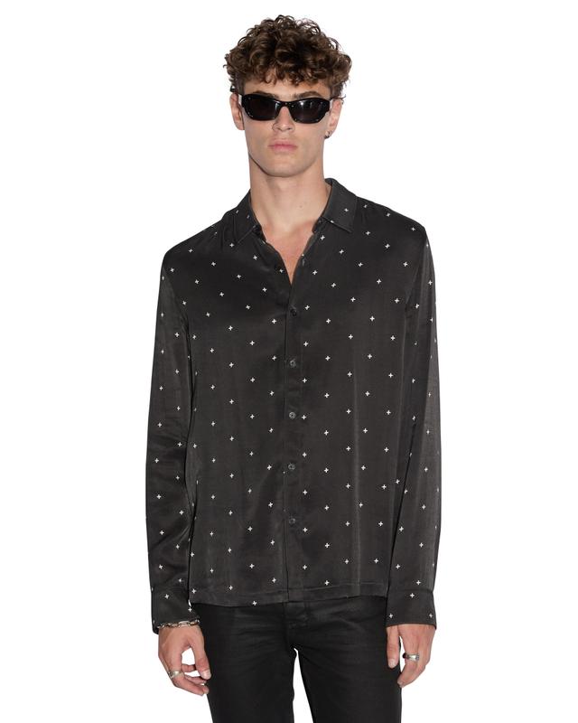 POLKA PLUS LS SHIRT BLACK Male Product Image