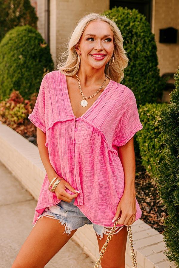 Brunch Voyage Babydoll Top in Pink product image