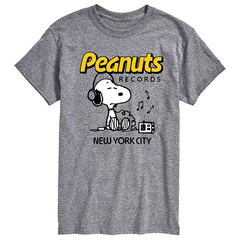 Big & Tall Peanuts Records Snoopy Headphones Graphic Tee, Mens Product Image