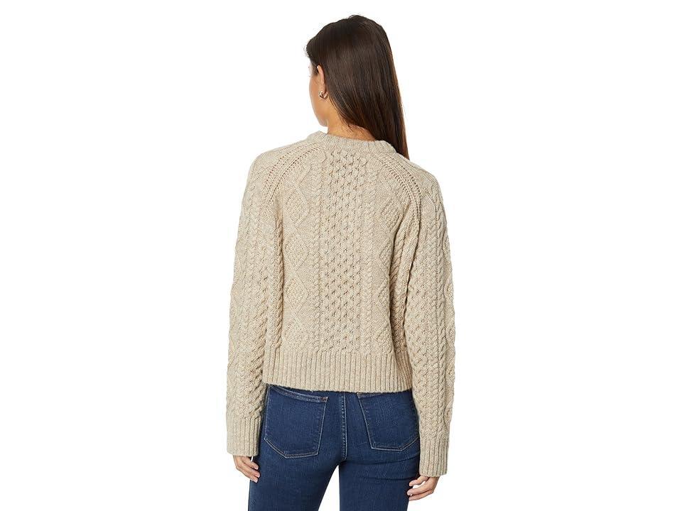 Pendleton Womens Cropped Wool Cable-Knit Aran Sweater Product Image